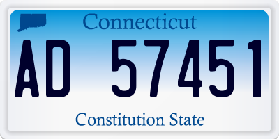 CT license plate AD57451