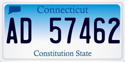 CT license plate AD57462