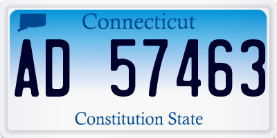CT license plate AD57463