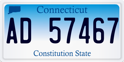 CT license plate AD57467