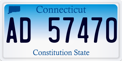 CT license plate AD57470