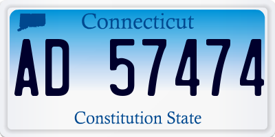 CT license plate AD57474