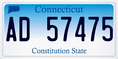 CT license plate AD57475