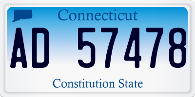 CT license plate AD57478