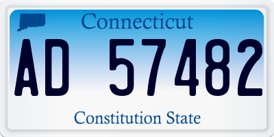 CT license plate AD57482
