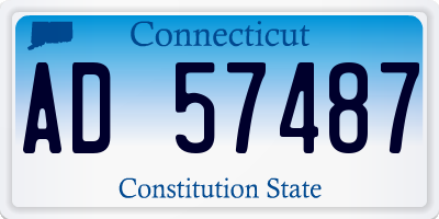 CT license plate AD57487