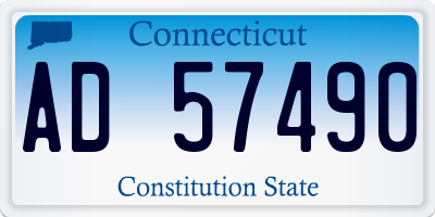CT license plate AD57490
