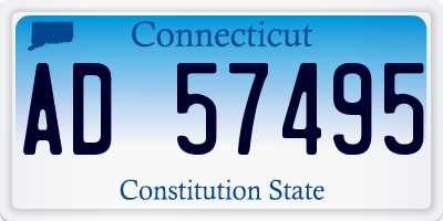 CT license plate AD57495