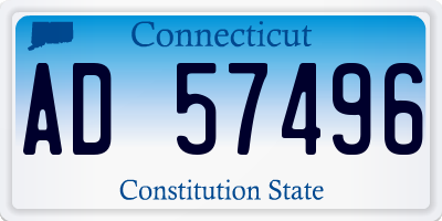 CT license plate AD57496