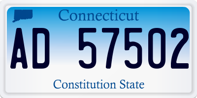 CT license plate AD57502