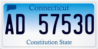 CT license plate AD57530