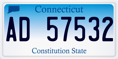 CT license plate AD57532