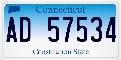 CT license plate AD57534
