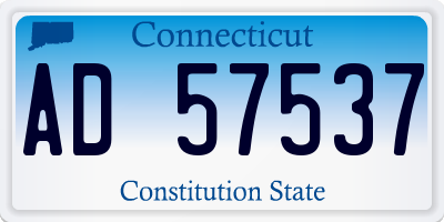 CT license plate AD57537