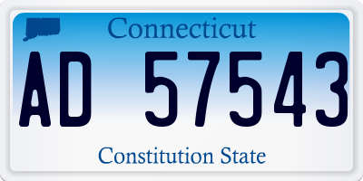 CT license plate AD57543