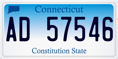 CT license plate AD57546