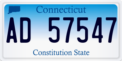 CT license plate AD57547
