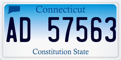CT license plate AD57563