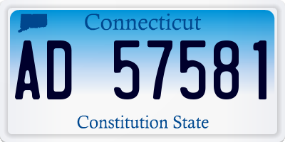 CT license plate AD57581