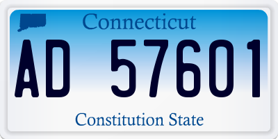 CT license plate AD57601