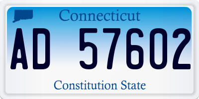 CT license plate AD57602