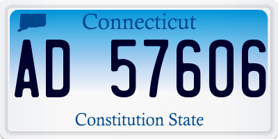 CT license plate AD57606
