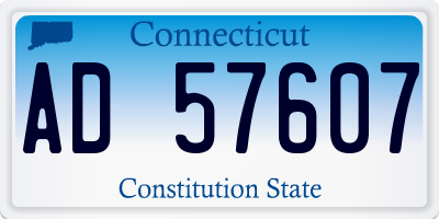 CT license plate AD57607