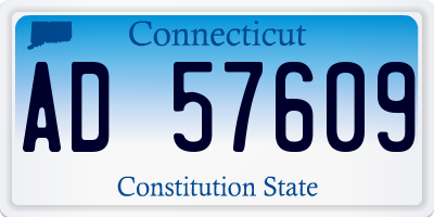 CT license plate AD57609