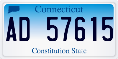 CT license plate AD57615