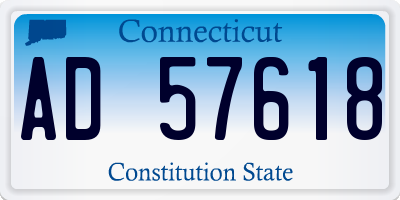 CT license plate AD57618