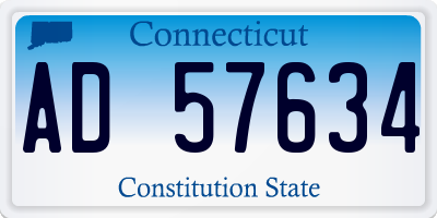 CT license plate AD57634