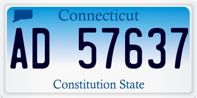 CT license plate AD57637