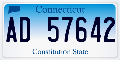 CT license plate AD57642