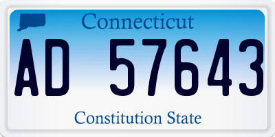 CT license plate AD57643