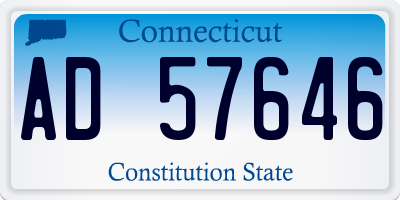 CT license plate AD57646