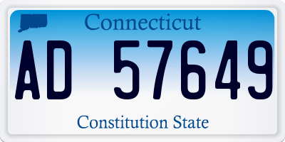 CT license plate AD57649
