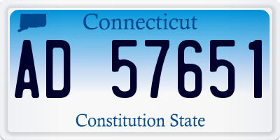 CT license plate AD57651