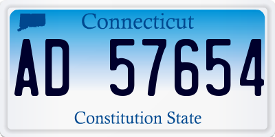 CT license plate AD57654