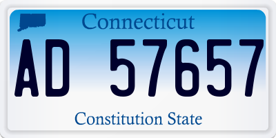 CT license plate AD57657