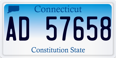 CT license plate AD57658