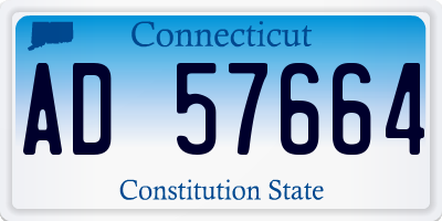 CT license plate AD57664