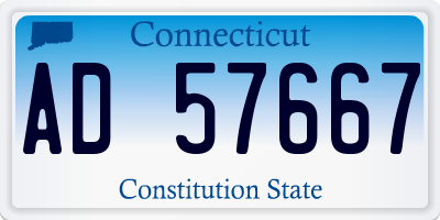 CT license plate AD57667