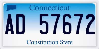 CT license plate AD57672