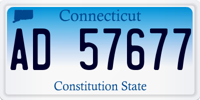 CT license plate AD57677