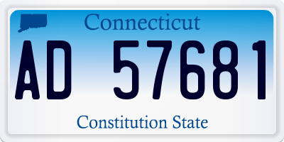 CT license plate AD57681