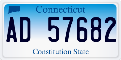 CT license plate AD57682