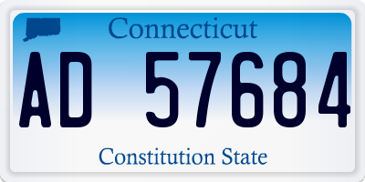 CT license plate AD57684