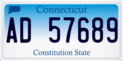 CT license plate AD57689