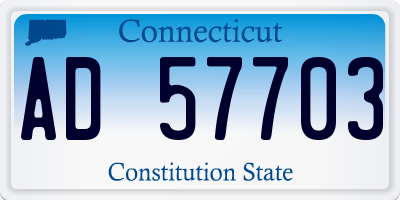 CT license plate AD57703