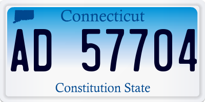 CT license plate AD57704